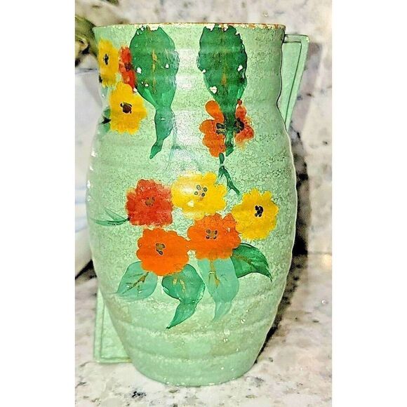 Brentleigh Ware Marwood England Vintage Art Deco Ceramic Vase Distressed Look 6" - Picture 1 of 6